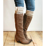 The Famous Lacey Lou Leg Warmers, Natural, in boots