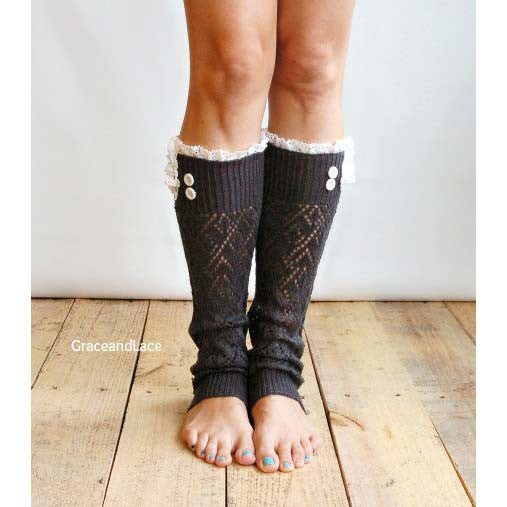 The Famous Lacey Lou Leg Warmers in graphite
